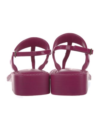 Chanel 2022 Interlocking CC Logo T-Strap Sandals