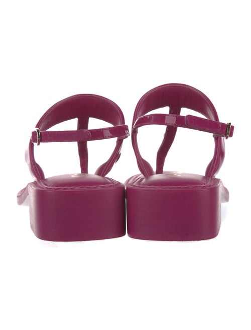 Chanel 2022 Interlocking CC Logo T-Strap Sandals