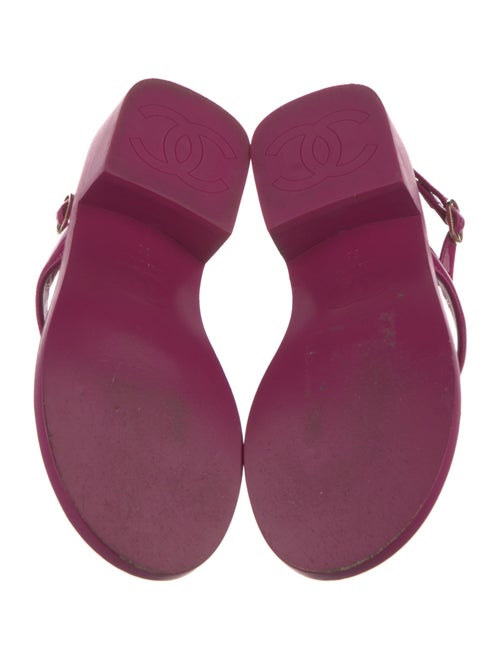 Chanel 2022 Interlocking CC Logo T-Strap Sandals