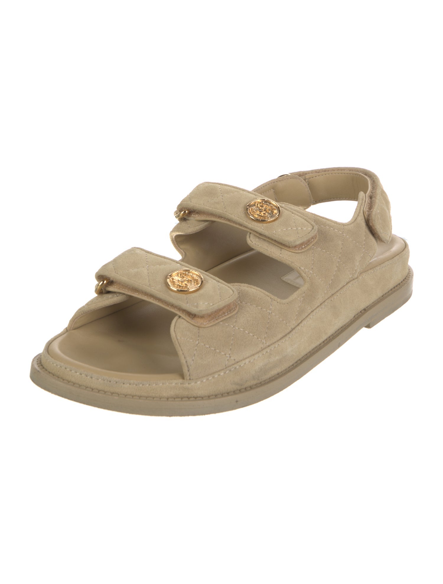 Chanel 2022 Interlocking CC Logo Slingback Sandals