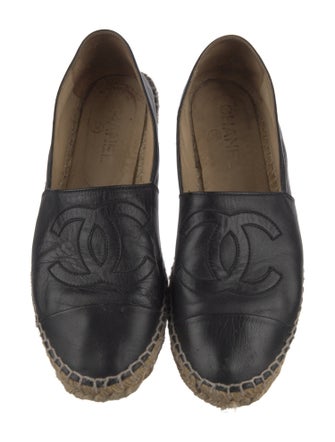 Chanel Interlocking CC Logo Lambskin Espadrilles