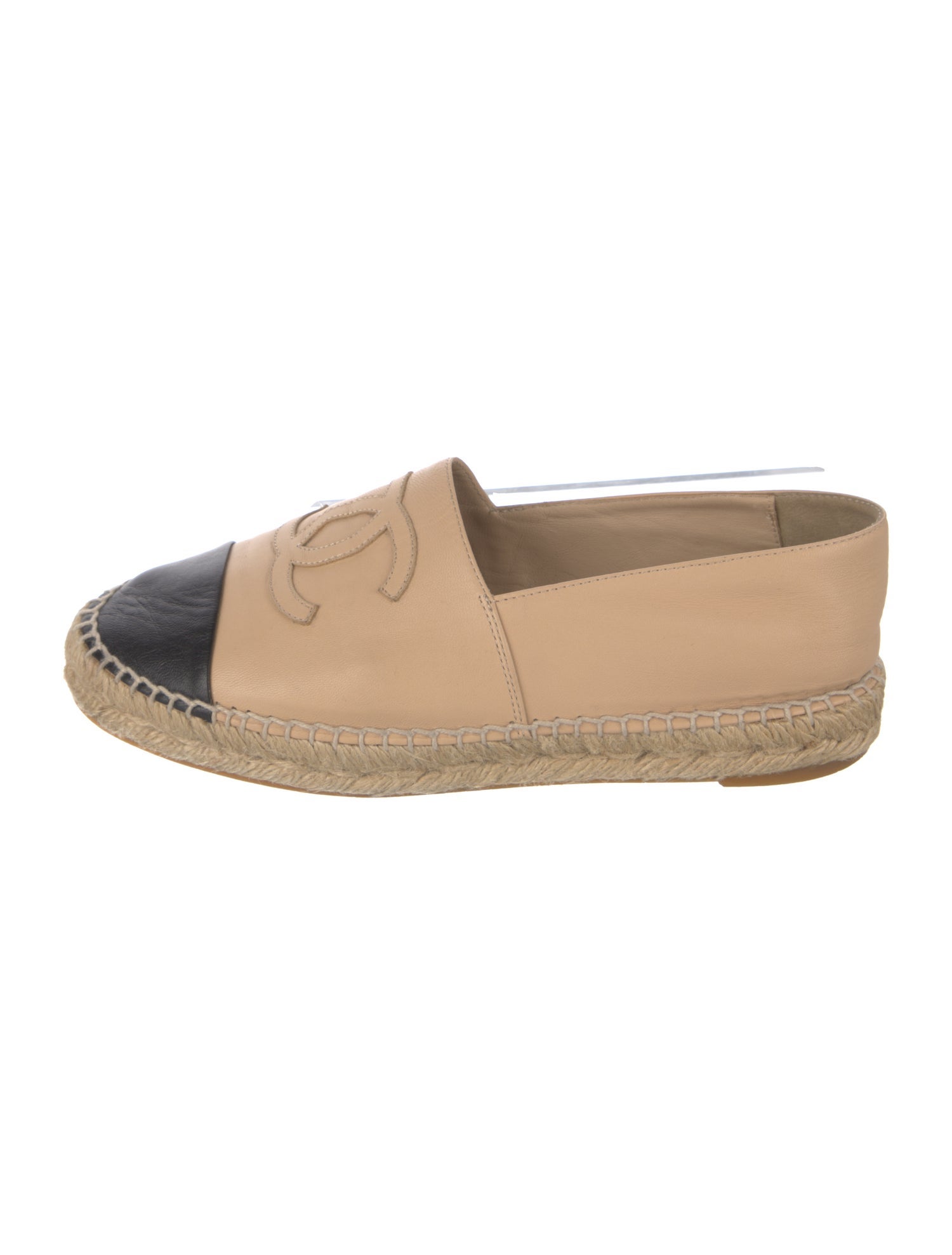 Chanel Interlocking CC Logo Lambskin Espadrilles