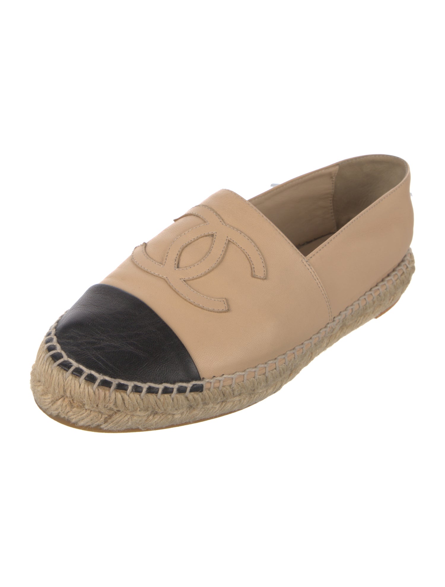 Chanel Interlocking CC Logo Lambskin Espadrilles
