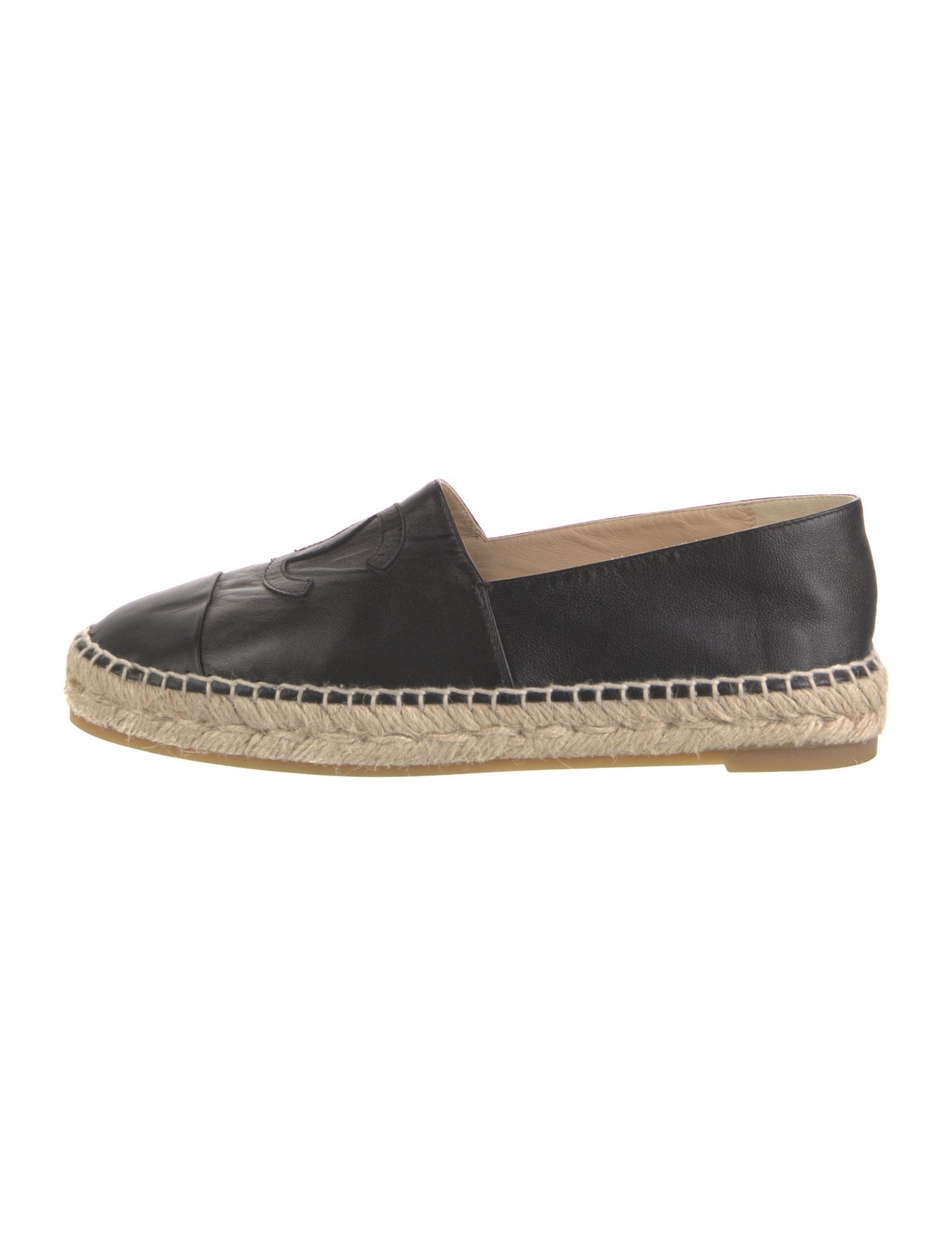 Chanel Interlocking CC Logo Lambskin Espadrilles