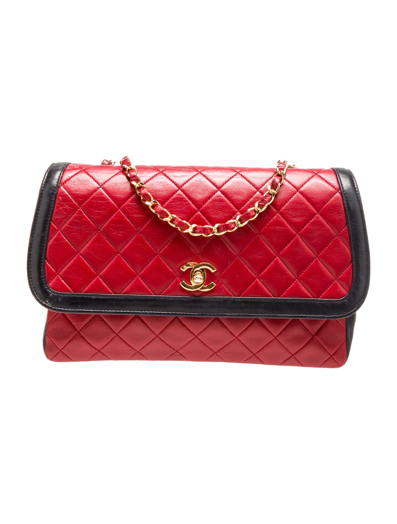Chanel Vintage Bicolor Trapeze Flap Bag