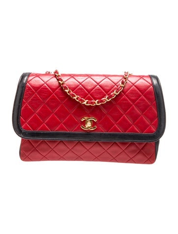 Chanel Shoulder Bags Vintage Bicolor Trapeze Flap Bag