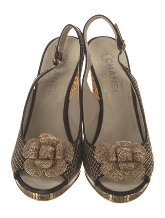 Chanel 2013 Interlocking CC Logo Slingback Sandals