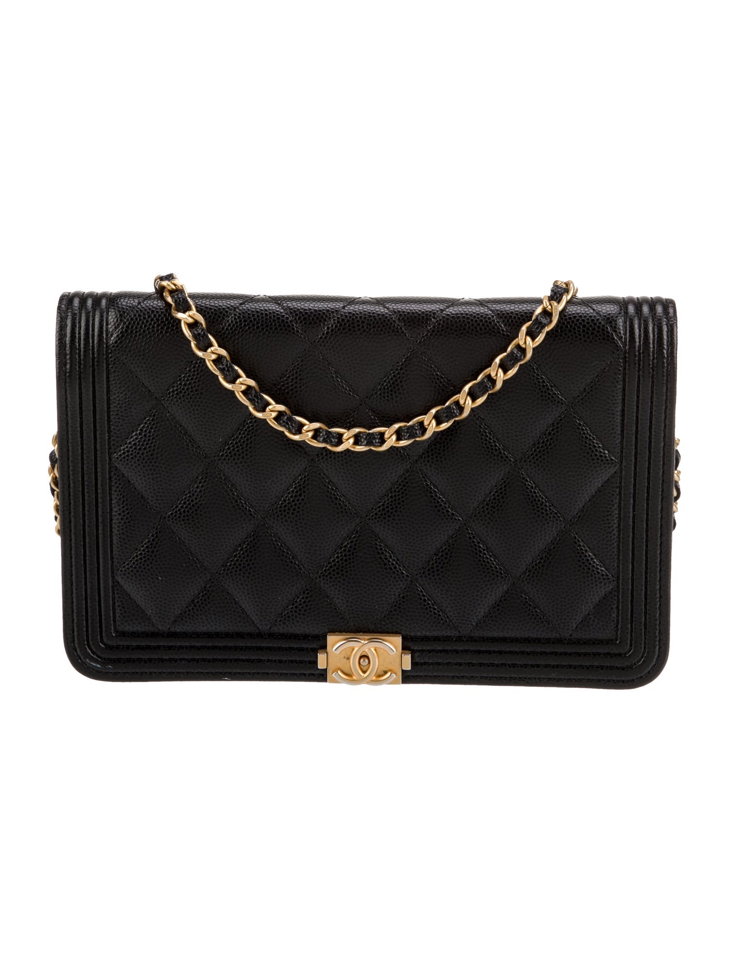 CHANEL ウォレットオンチェーン Classic wallet on chain - Grained shiny calfskin & gold-tone