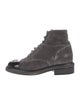 Chanel Interlocking CC Logo Suede Combat Boots