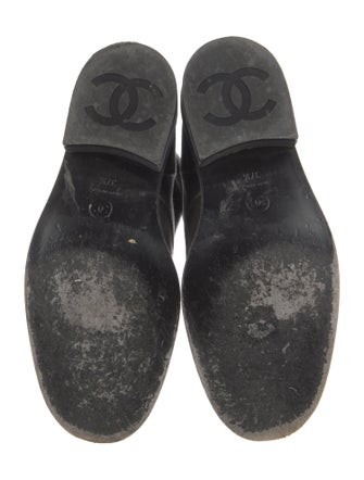 Chanel Interlocking CC Logo Suede Combat Boots
