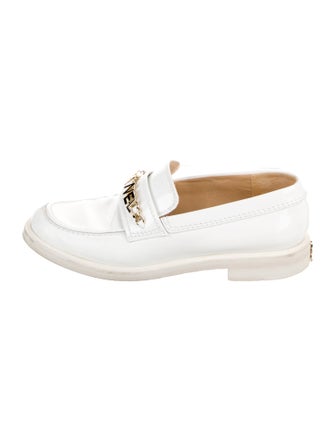 Chanel Interlocking CC Logo Patent Leather Loafers