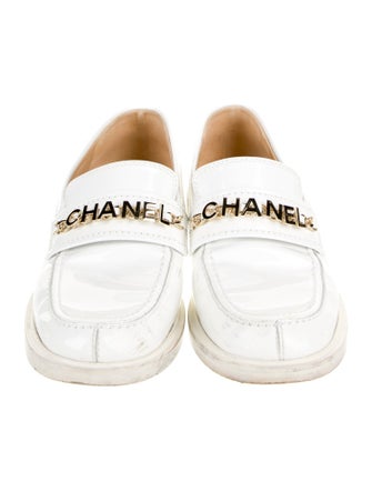 Chanel Interlocking CC Logo Patent Leather Loafers