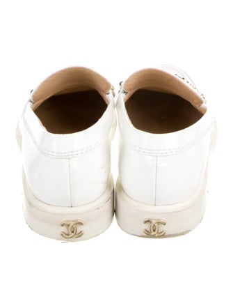 Chanel Interlocking CC Logo Patent Leather Loafers