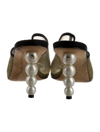 Chanel Interlocking CC Logo Mesh T-Strap Sandals