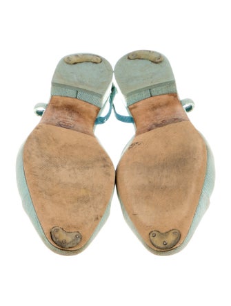 Chanel Interlocking CC Logo Denim Slingback Flats