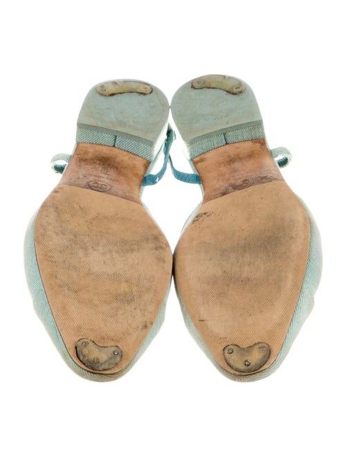 Chanel Interlocking CC Logo Denim Slingback Flats