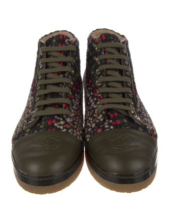 Chanel 2015 Interlocking CC Logo Combat Boots