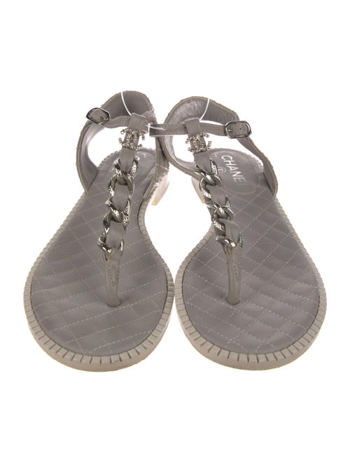 Chanel 2015 Interlocking CC Logo T-Strap Sandals