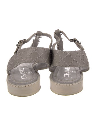 Chanel 2015 Interlocking CC Logo T-Strap Sandals