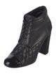 Chanel Interlocking CC Logo Lambskin Lace-Up Boots