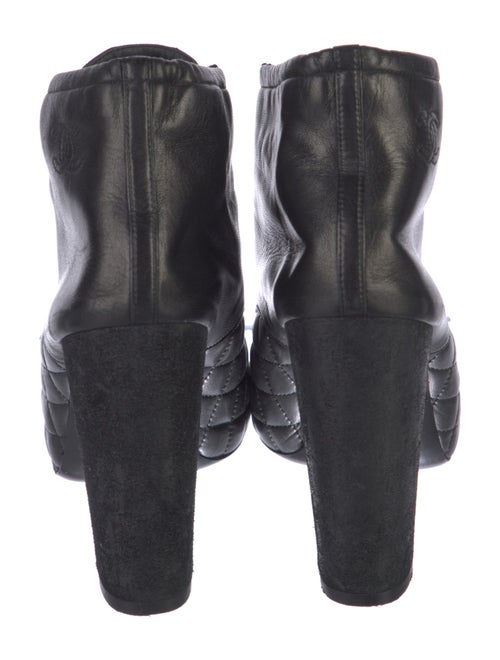 Chanel Interlocking CC Logo Lambskin Lace-Up Boots