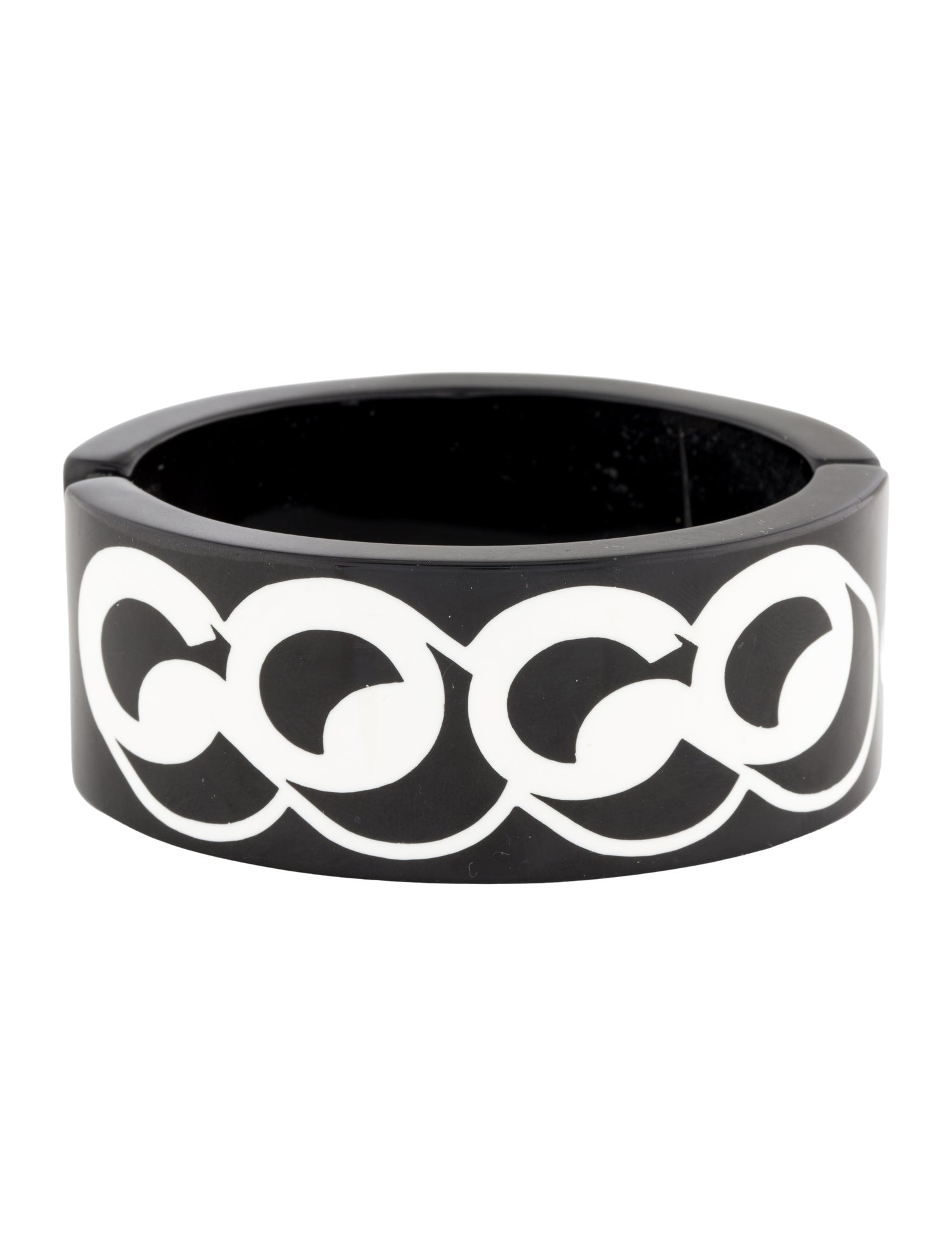 Chanel Resin 'Coco Gabrielle' Hinged Cuff