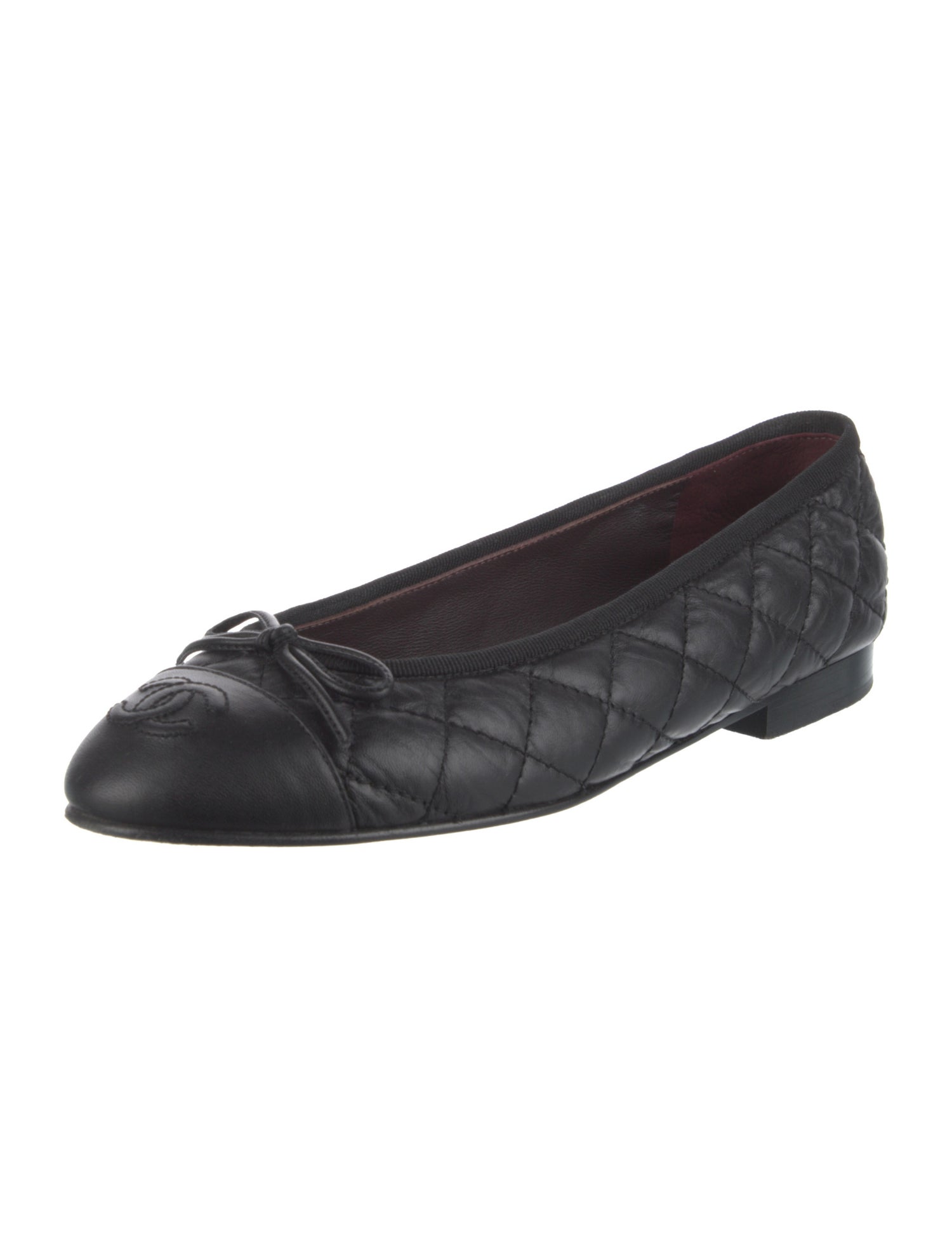 Chanel Interlocking CC Logo Lambskin Ballet Flats