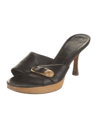 Chanel Wooden Interlocking CC Logo Slides