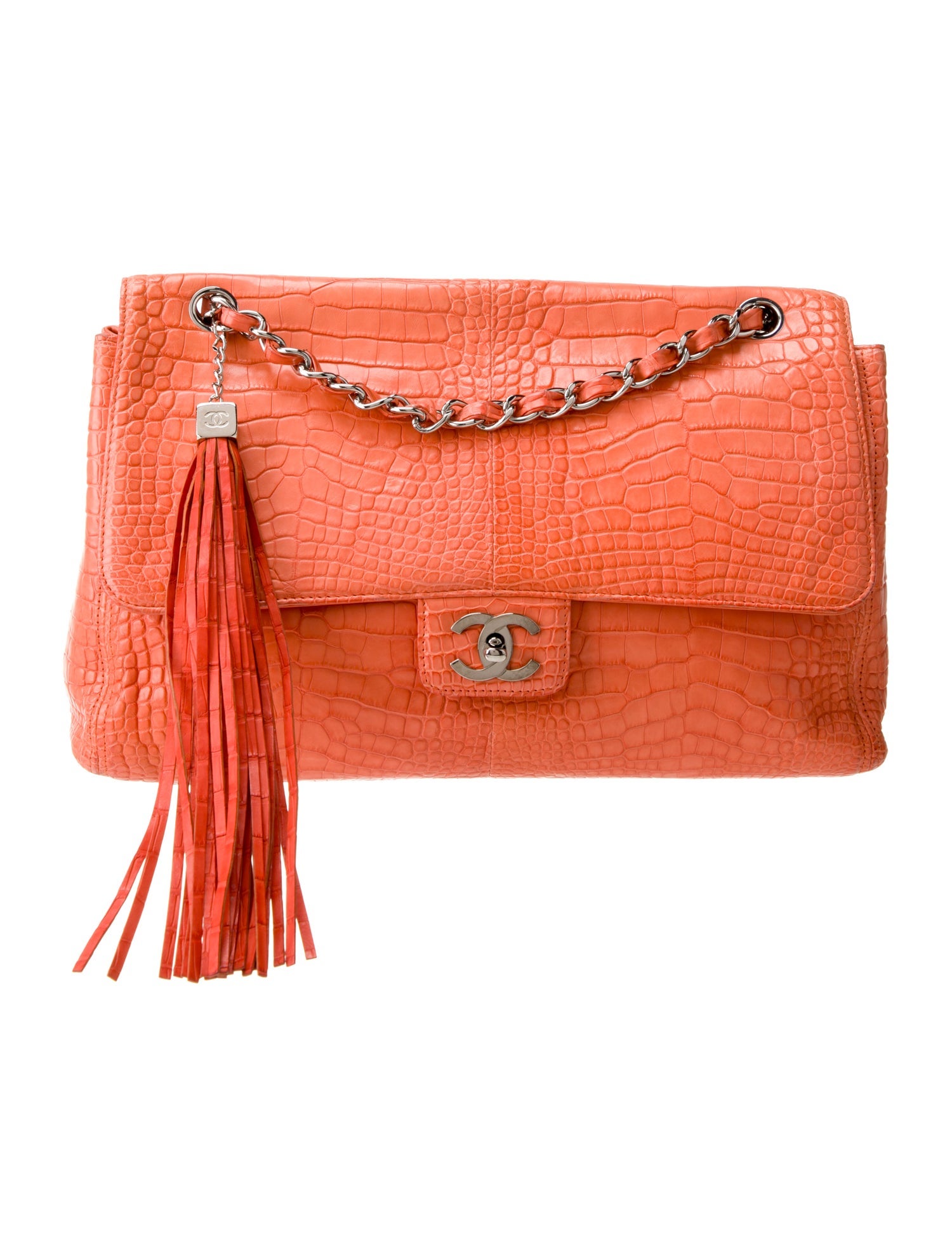 Chanel Jumbo Alligator Soho Tassel Flap Bag