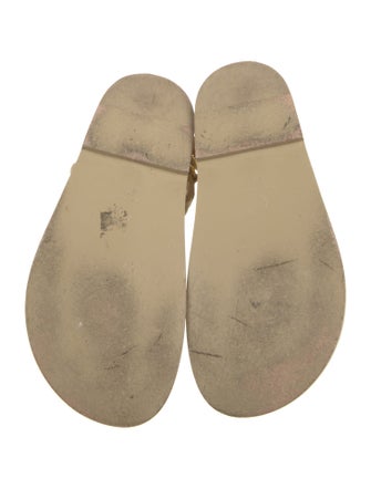 Chanel Interlocking CC Logo Suede Sandals