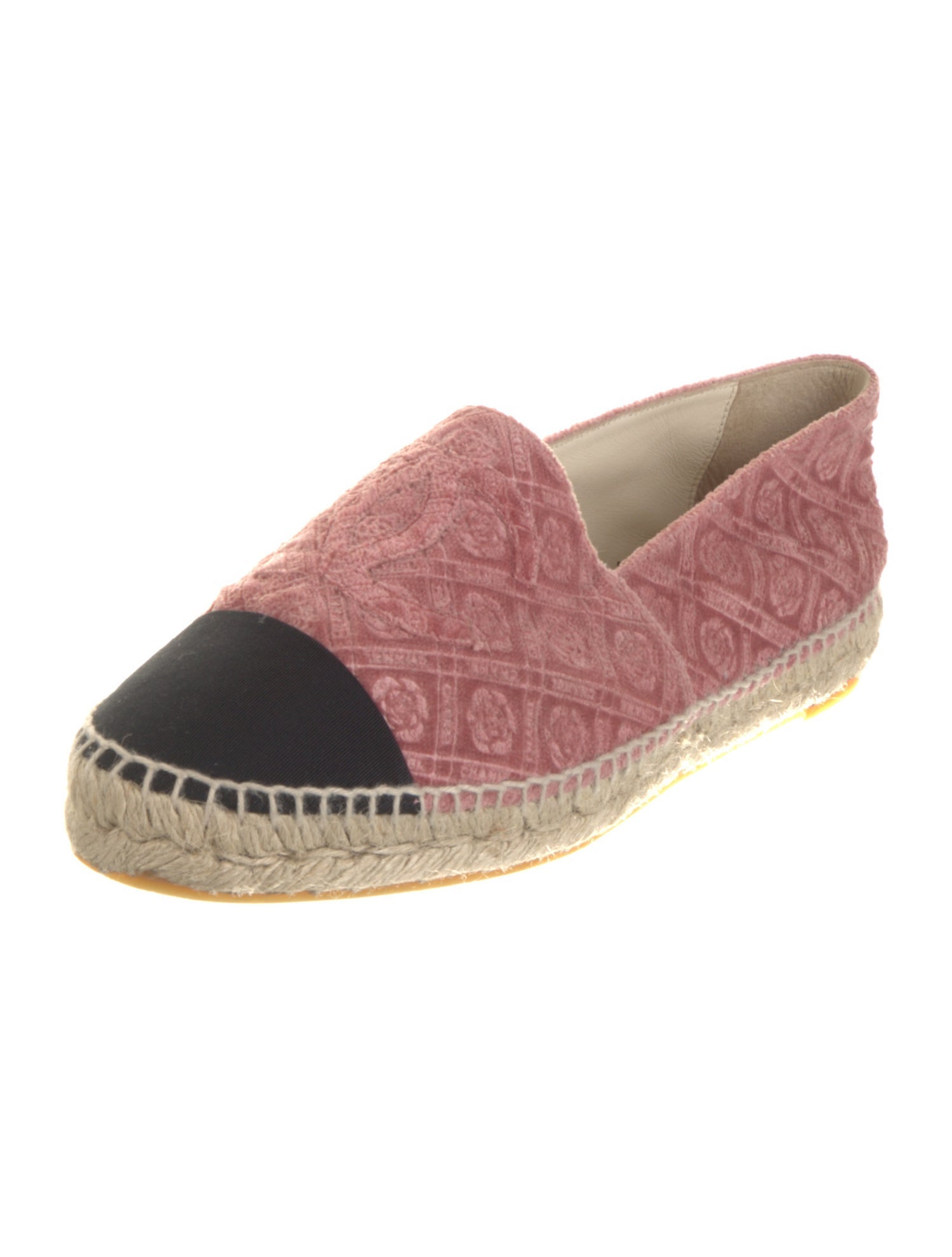 Chanel Interlocking CC Logo Velvet Espadrilles