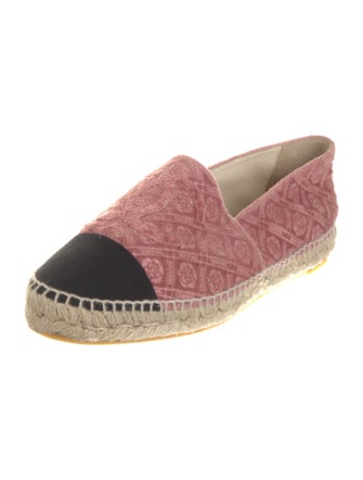 Chanel Interlocking CC Logo Velvet Espadrilles