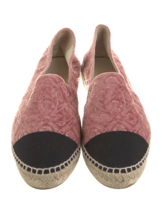 Chanel Interlocking CC Logo Velvet Espadrilles