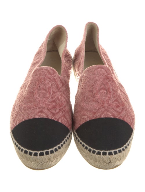 Chanel Interlocking CC Logo Velvet Espadrilles