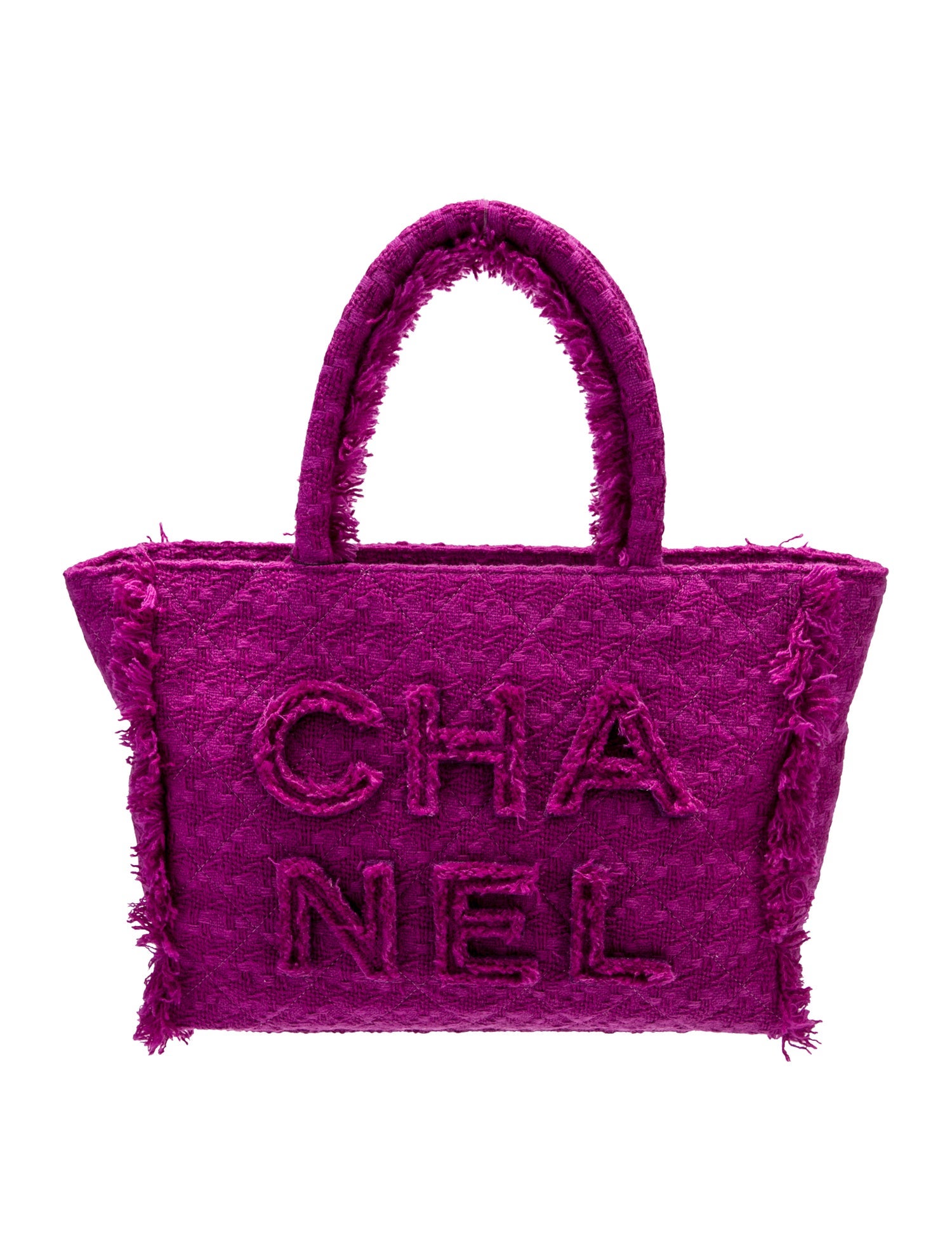 Chanel Giant Logo Tweed Shopping Bag