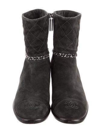 Chanel 2019 Interlocking CC Logo Moto Boots