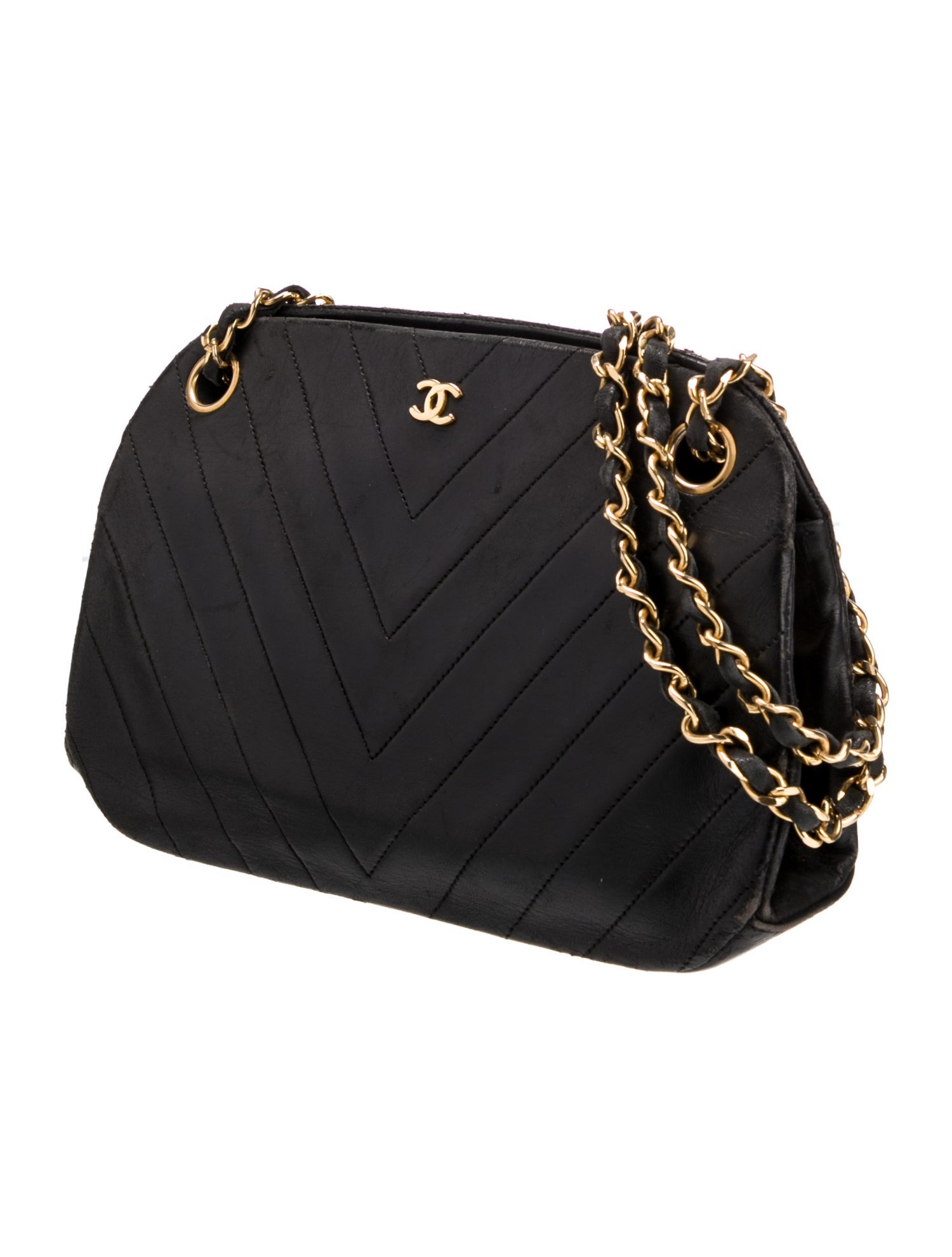 ショルダーバッグ CHANEL Chanel CC Chevron Frame Bag - Black Shoulder Bags, Handbags