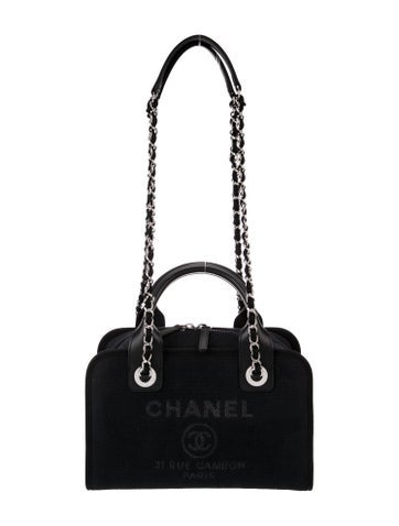 Chanel Handle Bags Small Deauville Bowling Bag