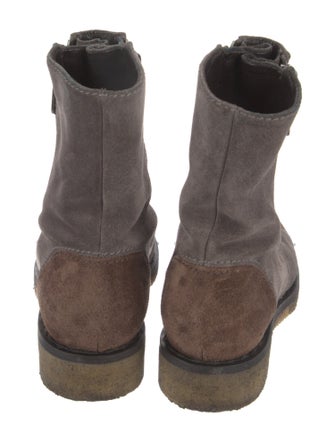 Chanel Interlocking CC Logo Suede Combat Boots