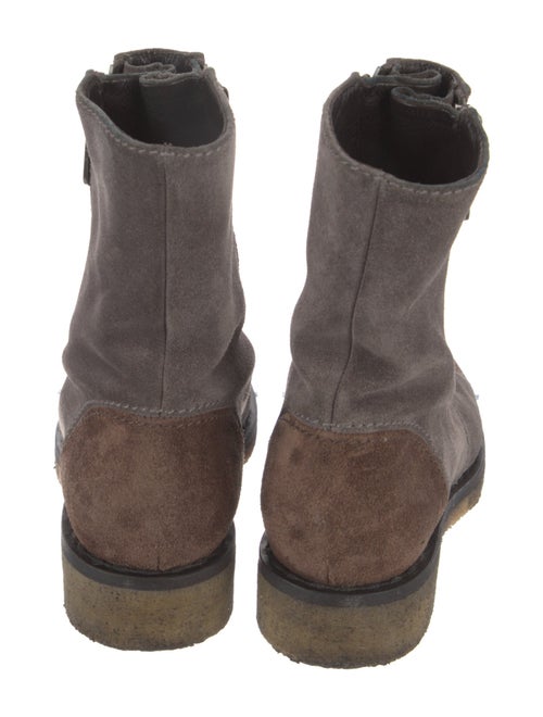 Chanel Interlocking CC Logo Suede Combat Boots