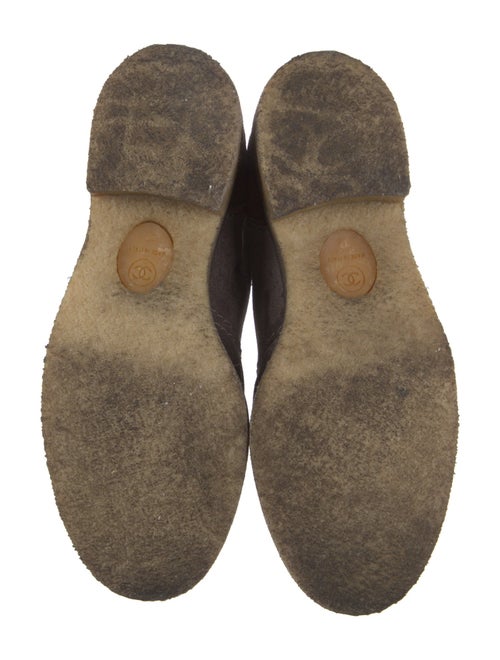 Chanel Interlocking CC Logo Suede Combat Boots