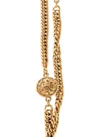 Chanel Vintage Lion Logo Station Necklace
