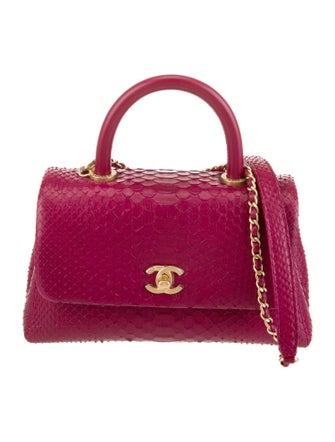 Chanel Mini Python Coco Top Handle Bag