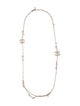Chanel Faux Pearl CC Logo Double Strand Station Necklace