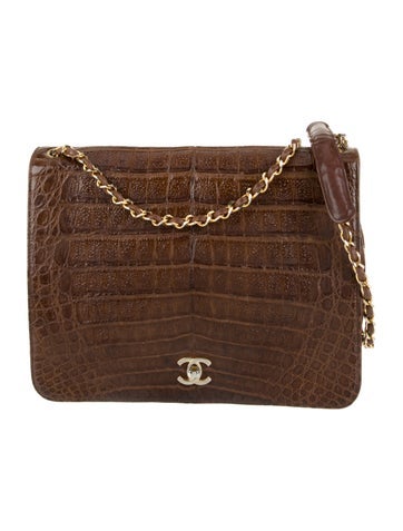 Chanel Shoulder Bags Crocodile Jumbo Flap Bag