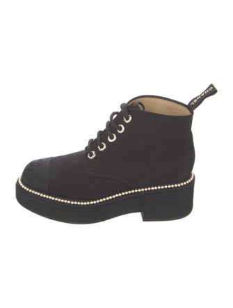 Chanel 2020 Interlocking CC Logo Combat Boots