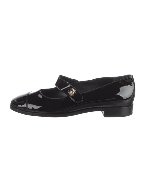Chanel Interlocking CC Logo Patent Leather Mary Jane Flats