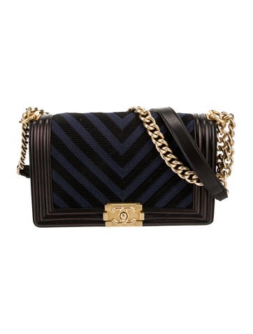 Chanel Shoulder Bags Medium Chevron Braided Boy Bag