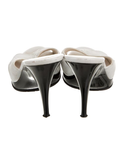 Chanel Interlocking CC Logo Leather Slides