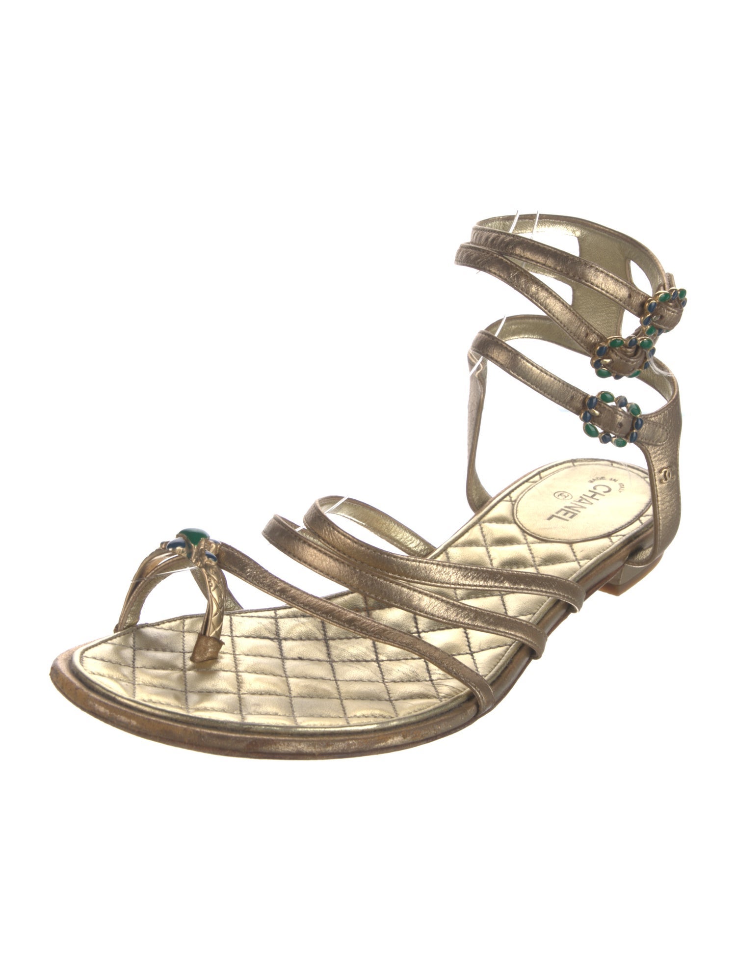 Chanel 2015 Interlocking CC Logo Gladiator Sandals
